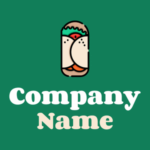 Kebab logo on a Deep Sea background - Comida & Bebida