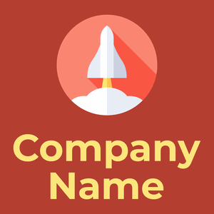 Rocket logo on a Medium Carmine background - Abstrato