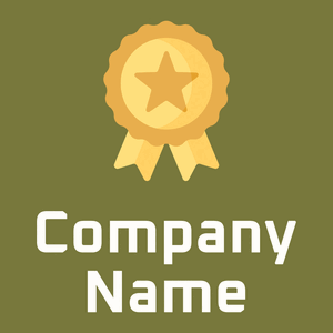 Badge logo on a Yellow Metal background - Abstrait