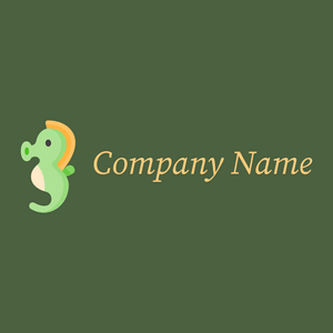 Cute Seahorse logo on a Tom Thumb background - Animais e Pets