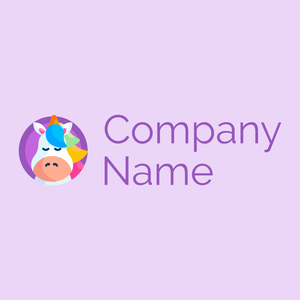 Unicorn logo on a Lavender background - Abstracto