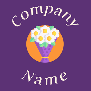 Flower logo on a Kingfisher Daisy background - Domaine de l'agriculture