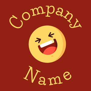 Laughing logo on a Falu Red background - Abstrait