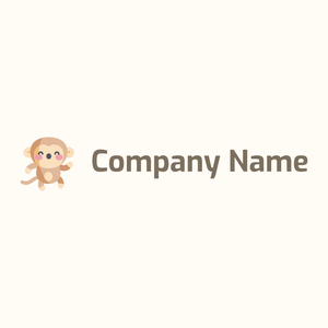 Monkey logo on a Floral White background - Animali & Cuccioli