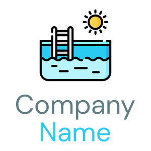 Swimming pool logo on a White background - Jeux & Loisirs
