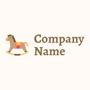 Rocking horse logo on a Seashell background - Enfant & Garderie