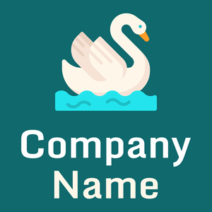 Swan logo on a Deep Sea background - Animais e Pets