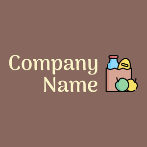 Grocery bag logo on a Russett background - Essen & Trinken