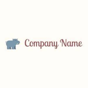 Hippopotamus logo on a Floral White background - Animaux & Animaux de compagnie
