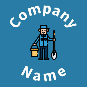 Cleaner logo on a Lochmara background - Limpieza & Mantenimiento