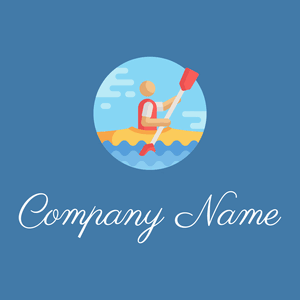 Kayak logo on a Blue background - Sport
