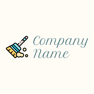 Broom logo on a yellow background - Limpieza & Mantenimiento