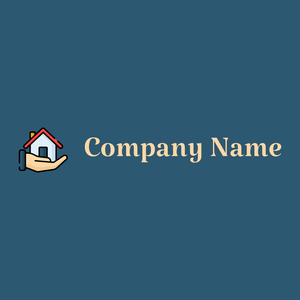 House logo on a Chathams Blue background - Imóveis & Hipoteca