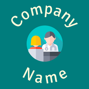 Doctor consultation logo on a Teal background - Medical & Farmacia