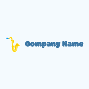 Blue Saxophone logo on a Alice Blue background - Arte & Entretenimiento