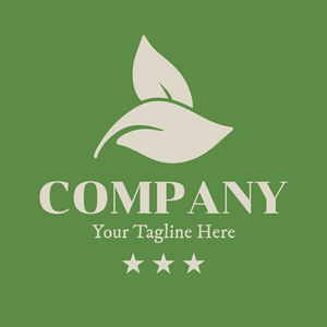 Logo of beige leaves on a green background - Paisage