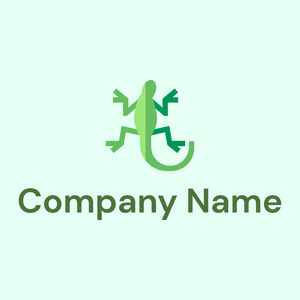 Lizard logo on a Mint Cream background - Tiere & Haustiere