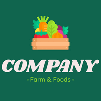 Grünes Farm-Logo Hintergrund - Essen & Trinken