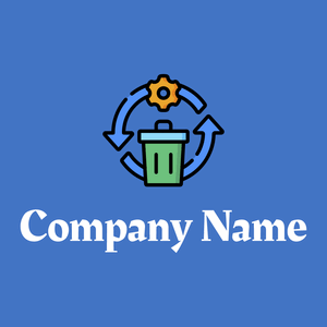 Waste logo on a Curious Blue background - Negócios & Consultoria