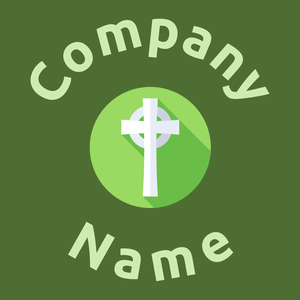 Cross logo on a Dark Olive Green background - Religión