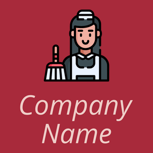 Maid logo on a Brown background - Limpieza & Mantenimiento
