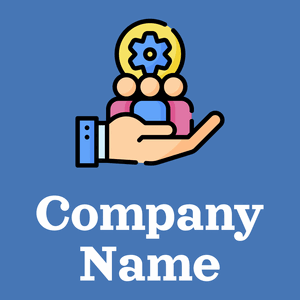 Team management logo on a Steel Blue background - Negócios & Consultoria