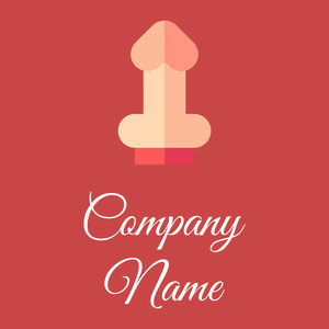 Dildo logo on a Dark Coral background - Abstrait