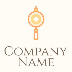 Lucky coin logo on a Floral White background - Abstrato