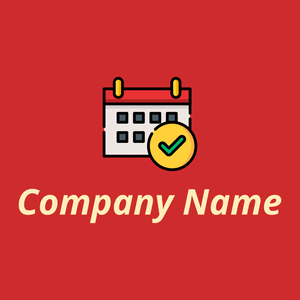 Calendar logo on a Red background - Abstrait