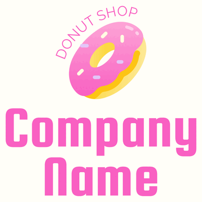 Beige and pink donut logo - Alimentos & Bebidas
