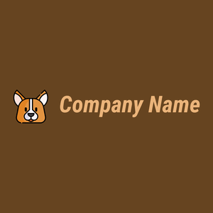 Corgi logo on a Dark Brown background - Animais e Pets