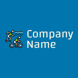Triathlon logo on a Cerulean background - Comunidad & Sin fines de lucro