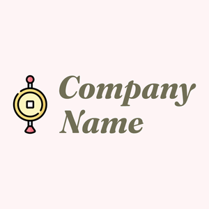 Chinese coin logo on a Snow background - Abstrato