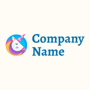 Rounded Unicorn logo on a Floral White background - Abstrait