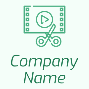 Video editing logo on a Mint Cream background - Negócios & Consultoria