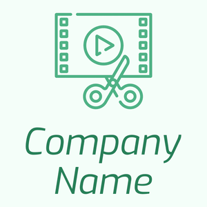 Video editing logo on a Mint Cream background - Entreprise & Consultant