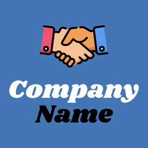 Handshake logo on a Steel Blue background - Negócios & Consultoria
