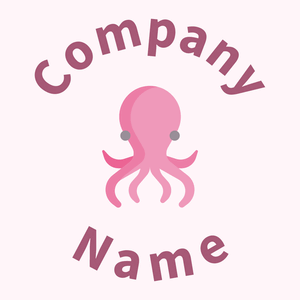 Octopus logo on a Lavender Blush background - Animali & Cuccioli