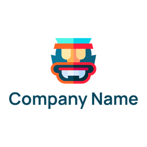 Tiki mask logo on a White background - Abstrait
