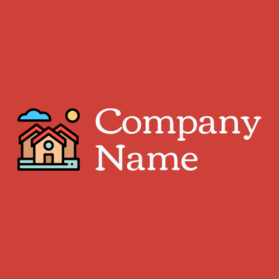 Houses logo on a Persian Red background - Immobilier & Hypothèque