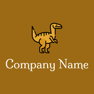 Velociraptor logo on a Golden Brown background - Tiere & Haustiere
