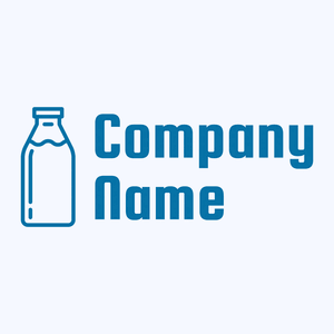 Milk bottle logo on a Alice Blue background - Agriculture