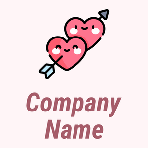 Hearts logo on a Lavender Blush background - Encontros & Relacionamentos