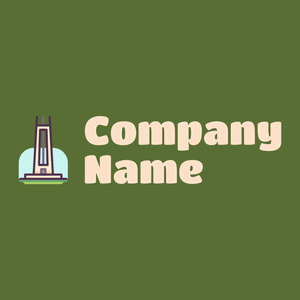 Quezon memorial circle logo on a Dark Olive Green background - Arquitectura