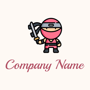 Ninja logo on a Seashell background - Abstract