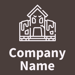Haunted house logo on a Crater Brown background - Architectural