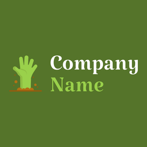 Zombie logo on a Green Leaf background - Abstracto