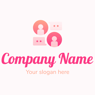 Pink and peach gradient conversation logo - Communications