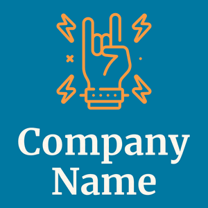 Rock logo on a Cerulean background - Divertissement & Arts