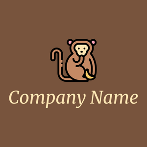 Monkey logo on a Old Copper background - Animali & Cuccioli